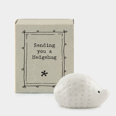 East of India 'SENDING YOU A HEDGEHUG' HEDGEHOG MATCHBOX KEEPSAKE