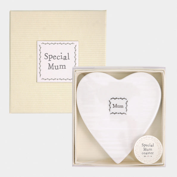 East of India 'SPECIAL MUM' BOXED HEART COASTER