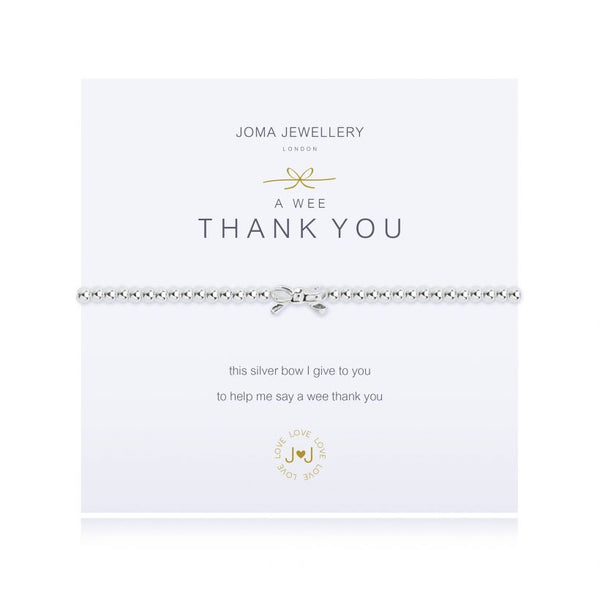 Joma Jewellery a wee Thank You Bracelet - Madisons and Co