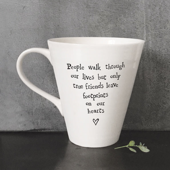 East of India 'FRIENDS LEAVE FOOTPRINTS ON OUR HEARTS' MUG