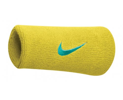 Nike Swoosh Double Wide Yellow Wristbands - Madisons and Co