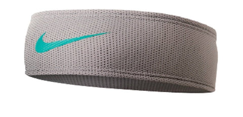 Nike Stadium Grey and Atomic Teal Mesh Headband - Madisons and Co