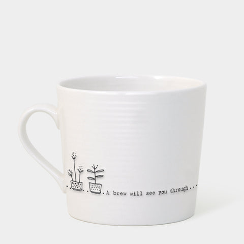 East of India 'A BREW WILL SEE YOU THROUGH' WOBBLY MUG