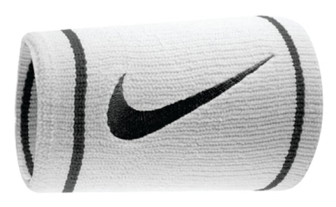 Nike White and Black Polsino Dri-Fit Doublewide Wristband - Madisons and Co