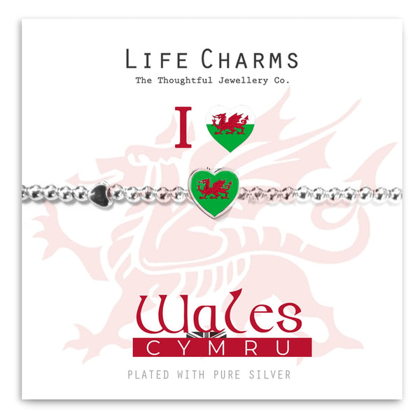 Life Charms I LOVE WALES DRAGON BRACELET