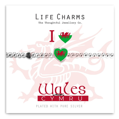 Life Charms I LOVE WALES DRAGON BRACELET