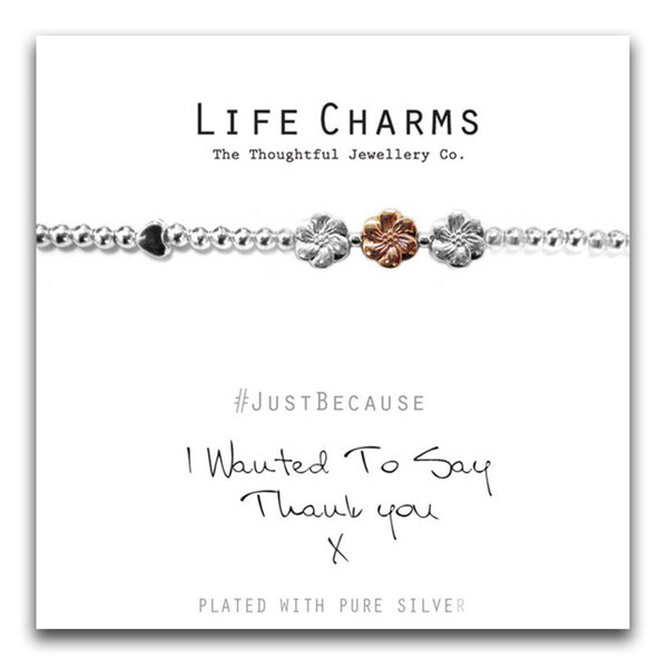 Life Charms THANK YOU FLOWER BRACELET