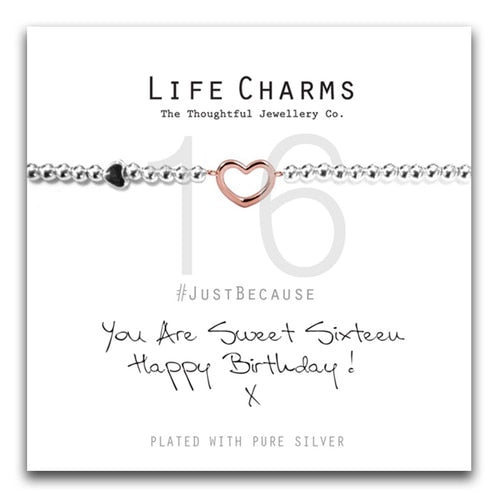 Life Charms SWEET 16 ROSE GOLD HEART BRACELET