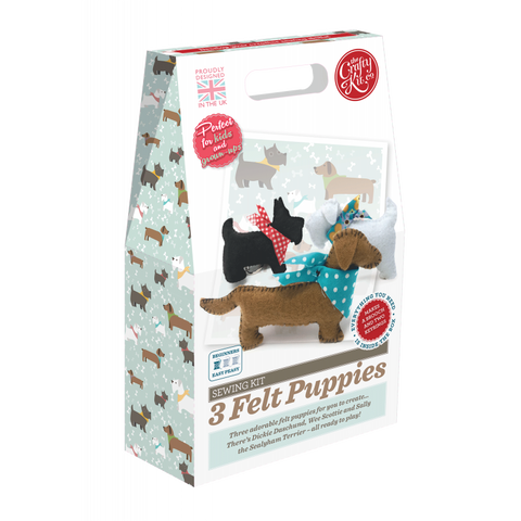 The Crafty Kit Company 3 Felt Puppies Sewing Kit - Madisons and Co