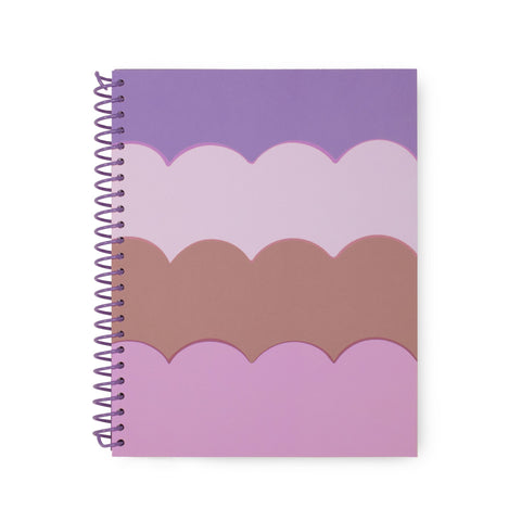 KATE SPADE PINK & PURPLE SCALLOPED SPIRAL NOTEBOOK