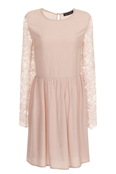 Girls On Film Dusty Pink Lace Sleeve Dress - Madisons and Co