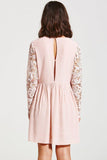 Girls On Film Dusty Pink Lace Sleeve Dress - Madisons and Co