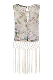 Girls On Film Grey Floral Fringe Top - Madisons and Co