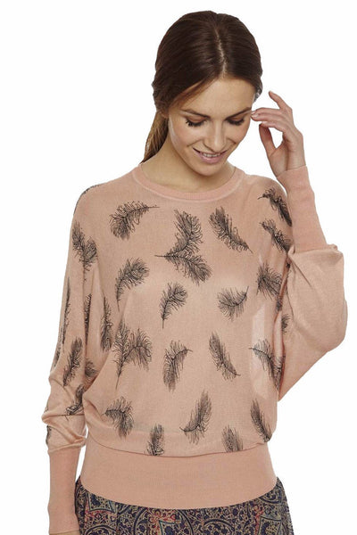 Lavand Pink Feather Jumper - Madisons and Co