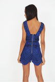 Lavish Alice Royal Blue Embroidered Playsuit - Madisons and Co