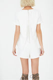 Lavish Alice White Sash Belt Cropped Playsuit - Madisons and Co