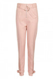 Lavish Alice D Ring Belt & Cuff Blush Pink Trousers - Madisons and Co