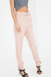 Lavish Alice D Ring Belt & Cuff Blush Pink Trousers - Madisons and Co