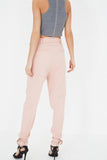 Lavish Alice D Ring Belt & Cuff Blush Pink Trousers - Madisons and Co