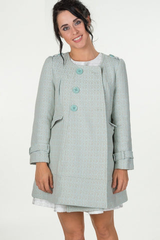 Lily J Mint Green Double-Breasted Coat - Madisons and Co