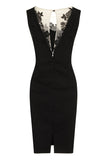 Paper Dolls Black Mesh Insert Wiggle Dress - Madisons and Co