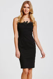 Paper Dolls Black Mesh Insert Wiggle Dress - Madisons and Co