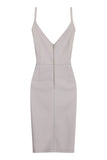 Paper Dolls Grey Wrap Over V Neck Dress - Madisons and Co