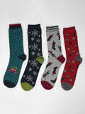 Thought Mens Pack of 4 Christmas Eve Boxed Socks - Madisons and Co