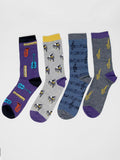 Thought Mens Pack of 4 Melody Music Boxed Socks - Madisons and Co