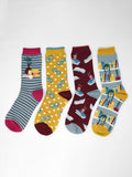 Thought Womens Pack of 4 Pairs The Reader Book Lover Boxed Socks - Madisons and Co